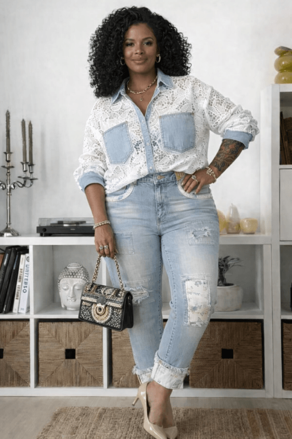 Jean bleu clair délavé