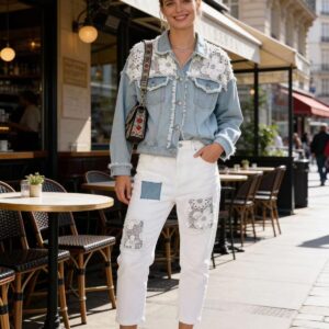 Jean blanc boy-friend