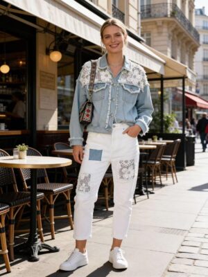 Jean blanc boy-friend