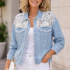 Veste en jean bleu clair