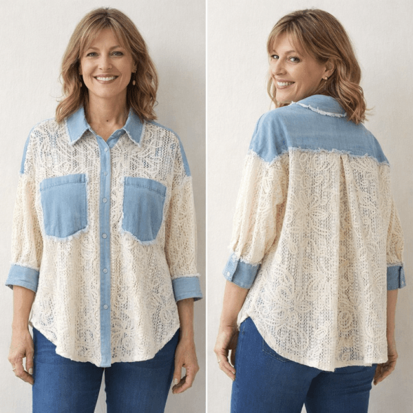 Chemise longue en dentelle