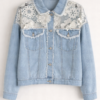 Veste en jean bleu clair