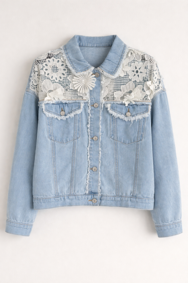 Veste en jean bleu clair