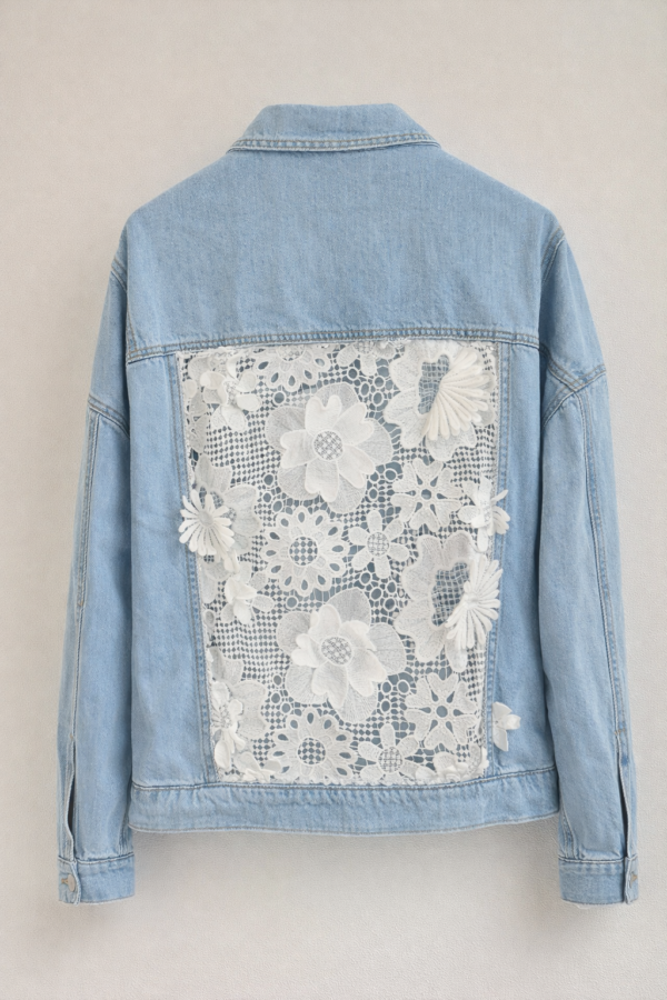 Veste en jean bleu clair