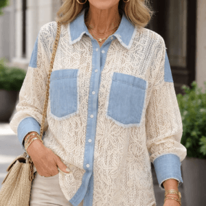 Chemise longue en dentelle