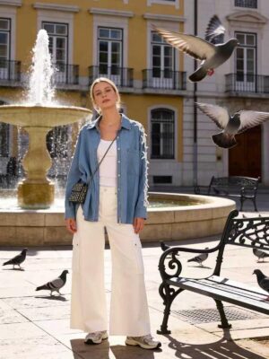 Chemise en jean bleu clair 3251