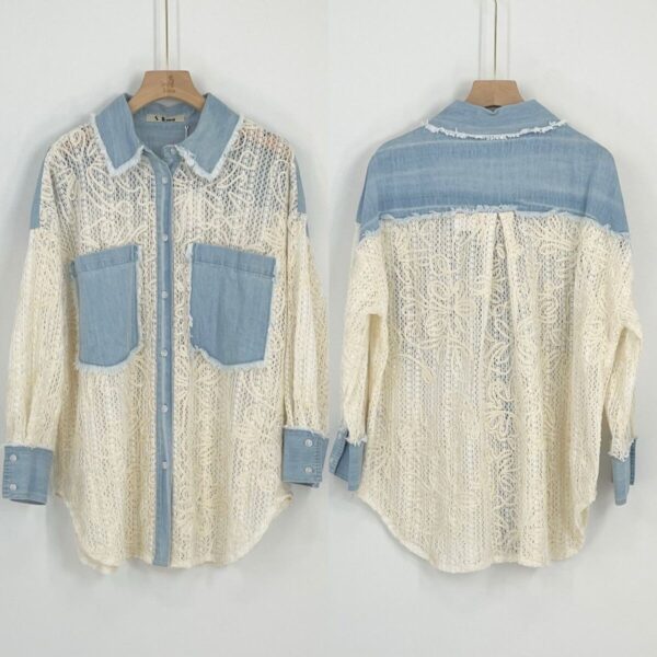 Chemise longue en dentelle