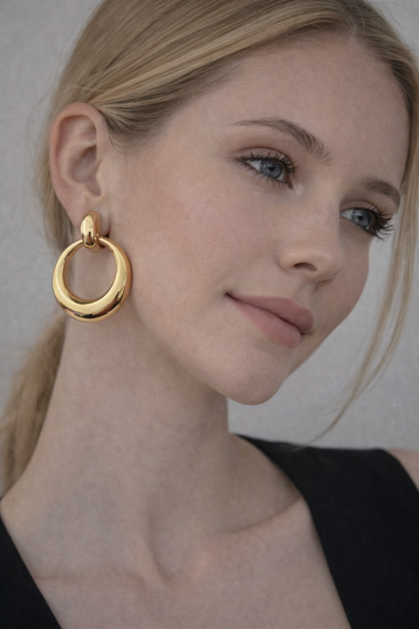 Boucles d’oreilles en acier inoxydable doré