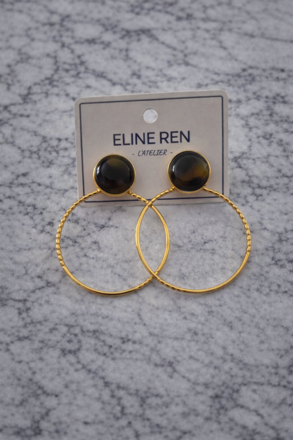 Boucles d’oreilles en acier inoxydable doré