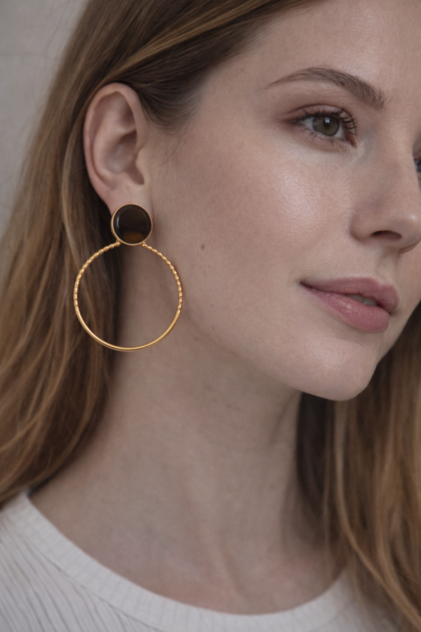 Boucles d’oreilles en acier inoxydable doré