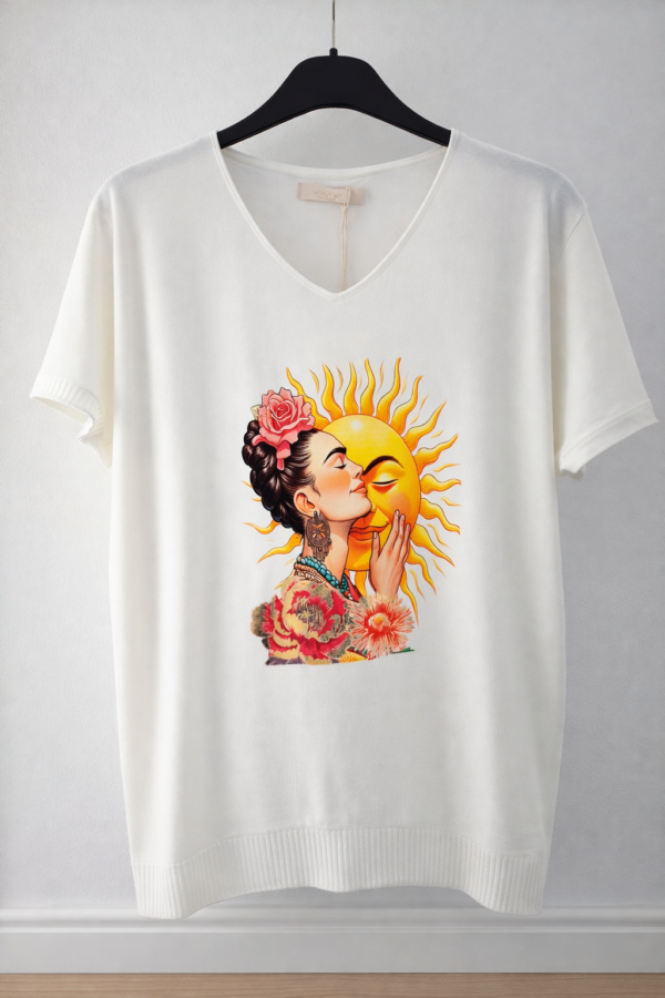 T-shirt blanc en maille